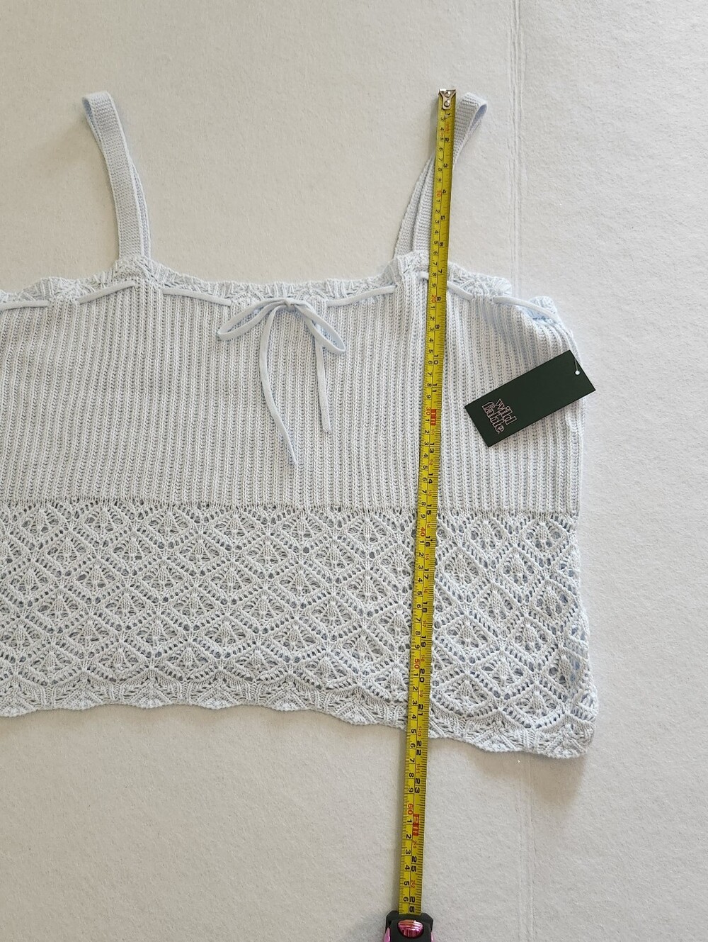 wild fable Light Blue Crochet-Trim Knit Cami Size 2xl - Picture 4 of 7